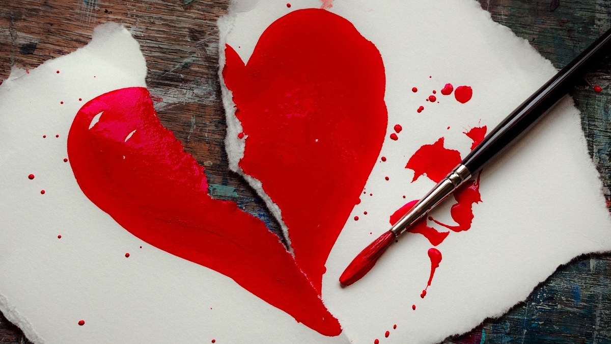 Painted broken heart
