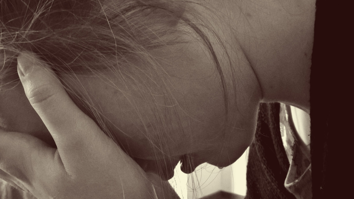 A sad woman.