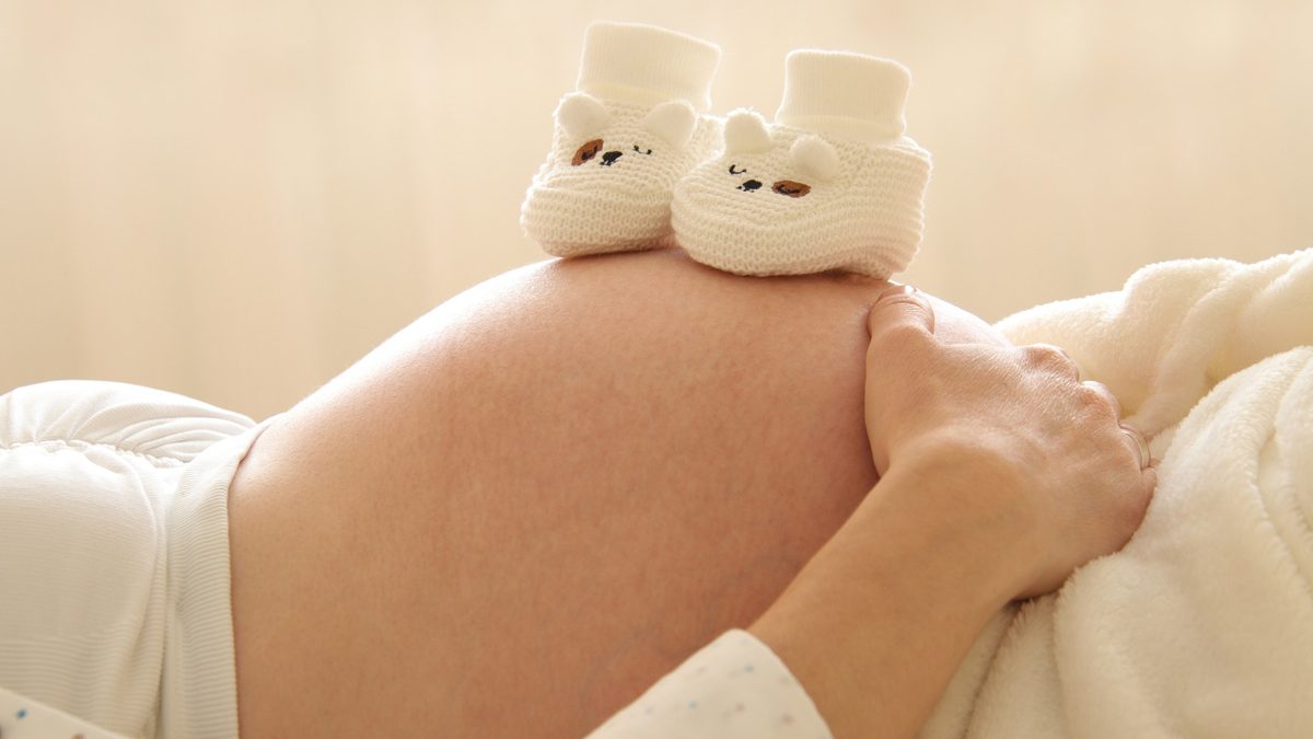 A woman's pregnant belly
