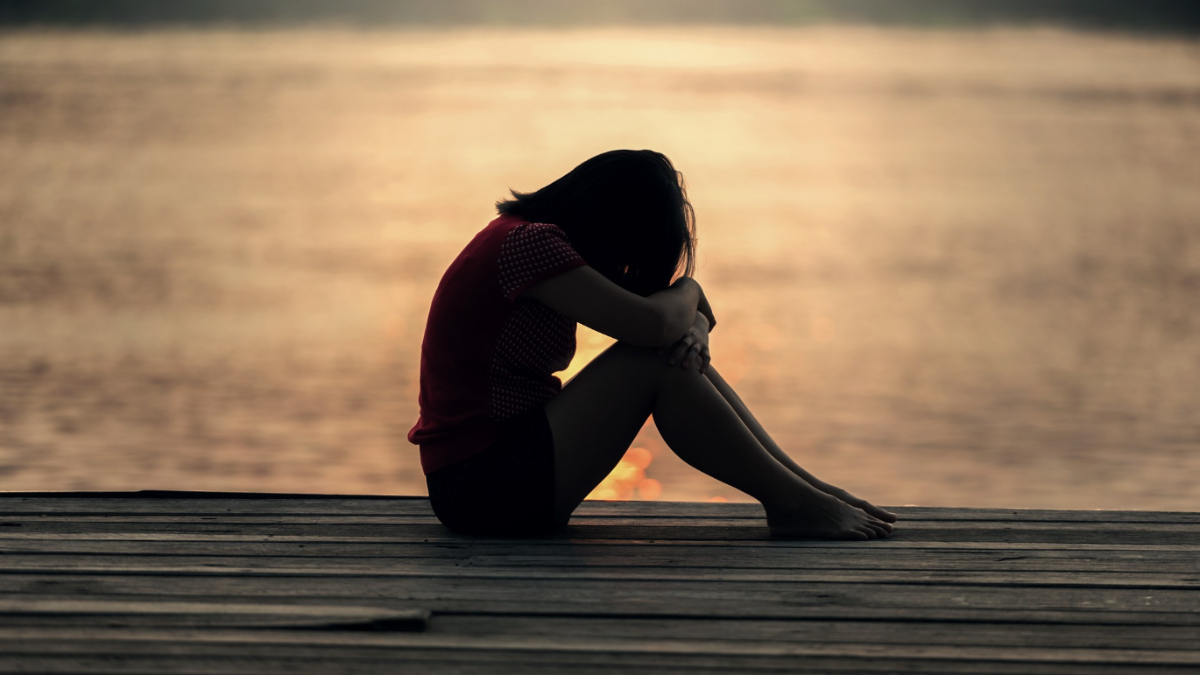 A sad woman.