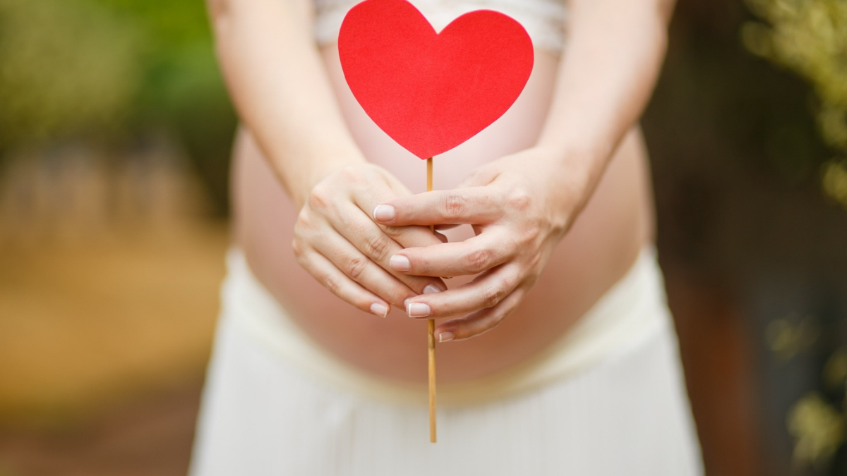 A pregnant woman.