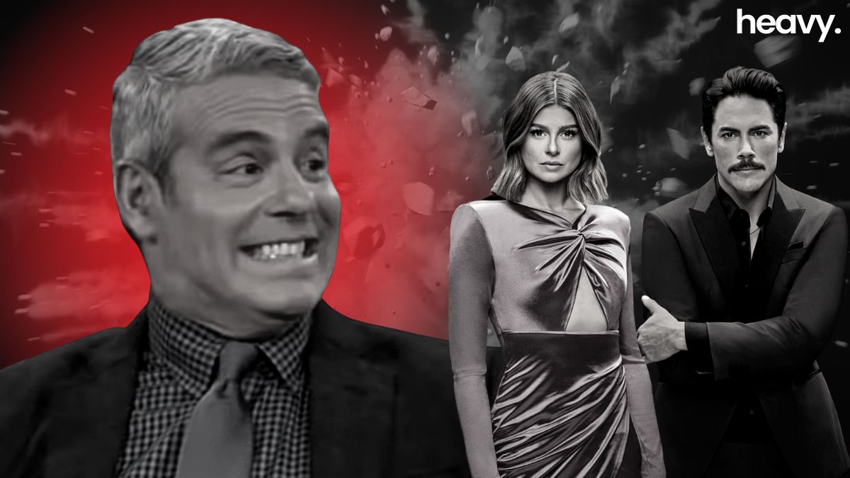 Andy Cohen, Raquel Leviss and Tom Sandoval.