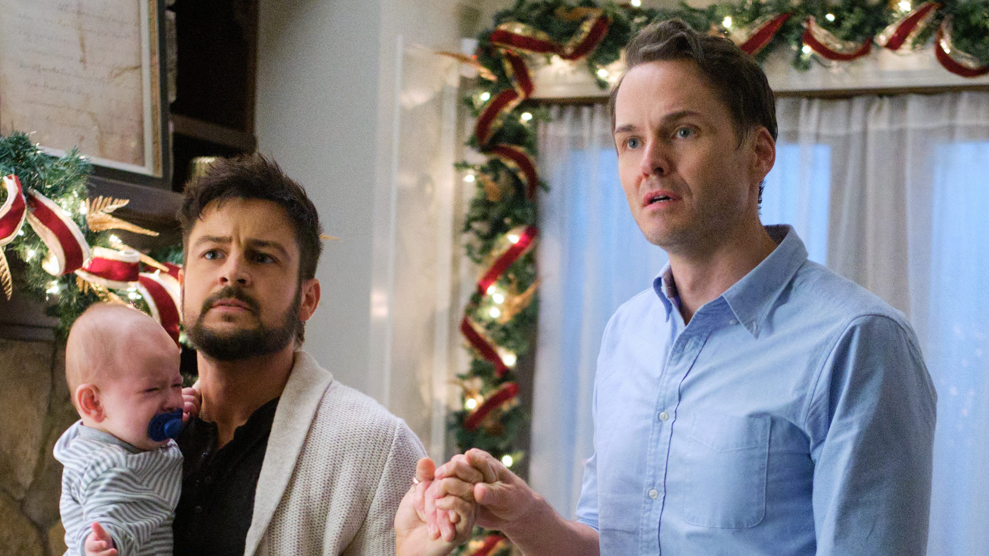 Tyler Hynes & Paul Campbell in Three Wise Men & a Baby.
