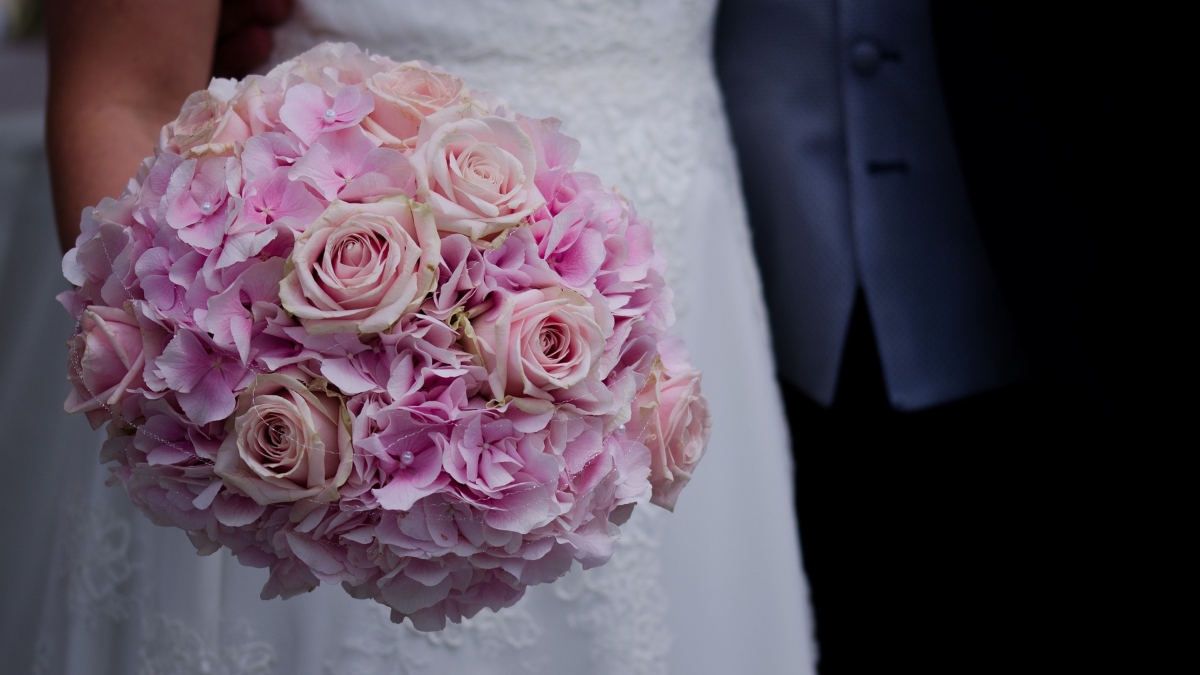 Bride and groom bouquet