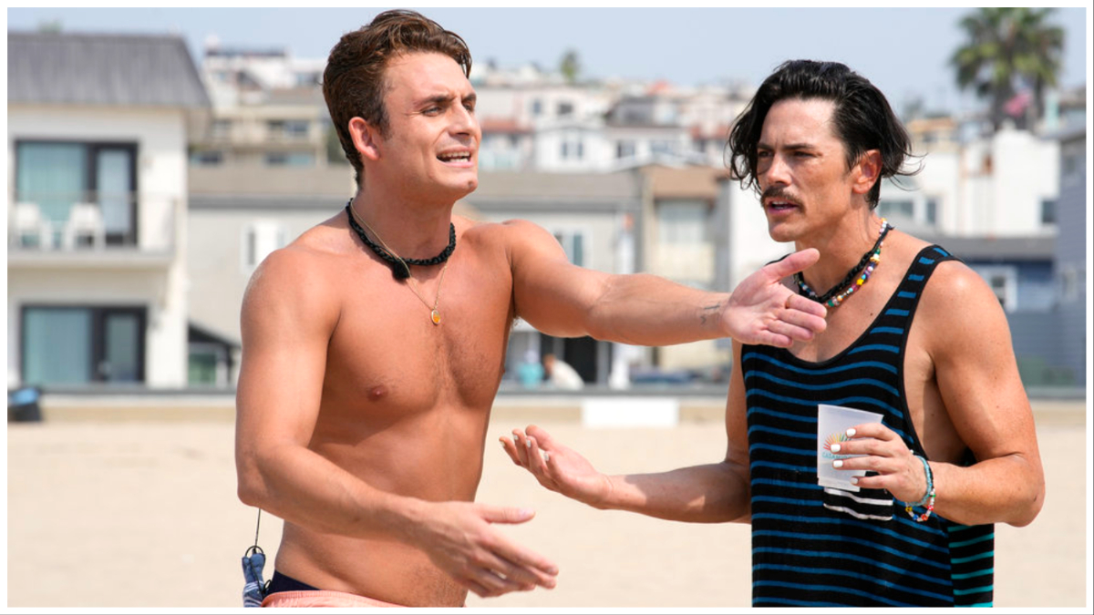 James Kennedy and Tom Sandoval in "Vanderpump Rules" season 10.