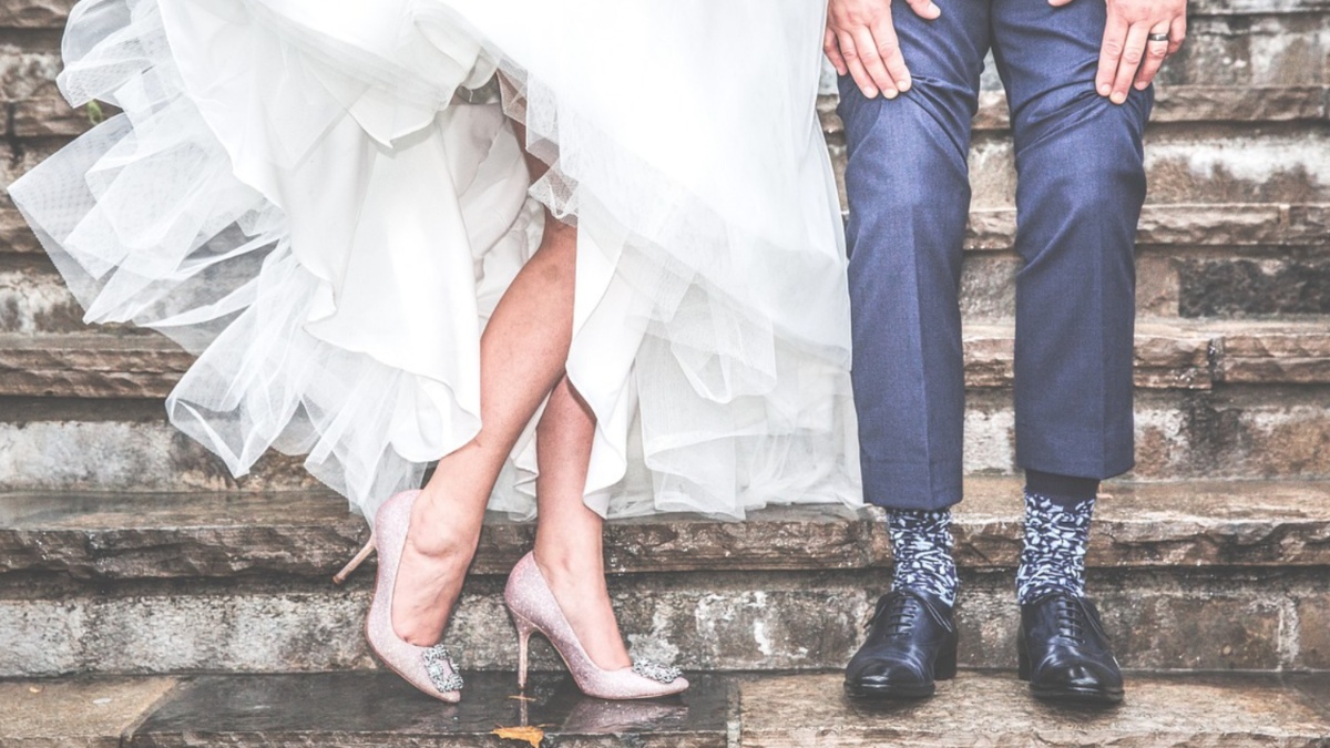 A bride and groom.
