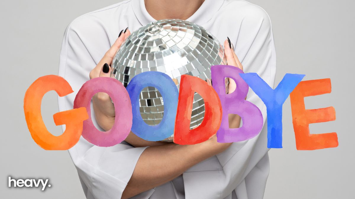 "Goodbye" sign.