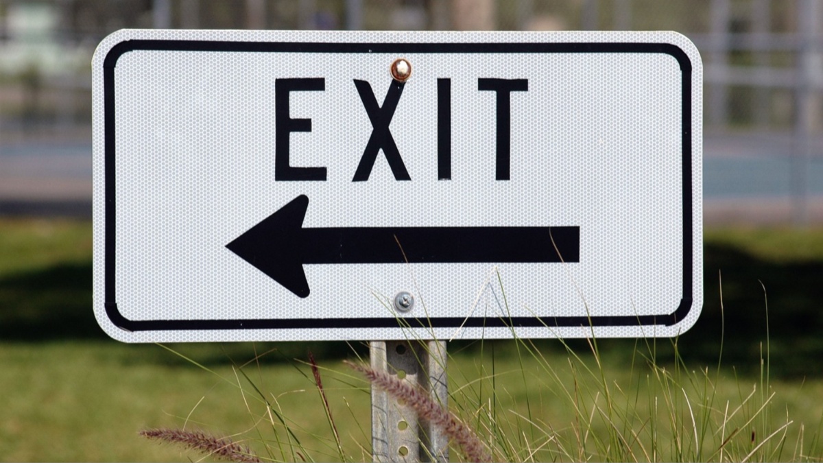 An exit sign.
