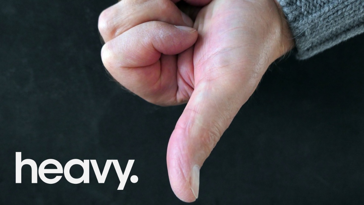 A thumbs down.