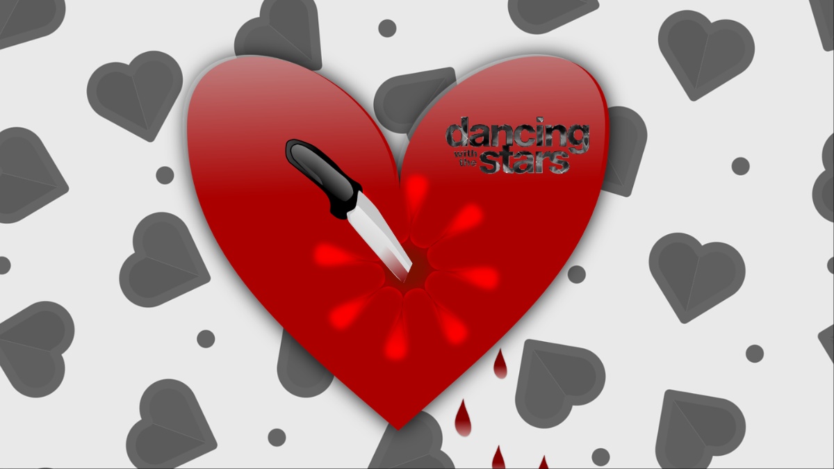 A heart with a knife in it.