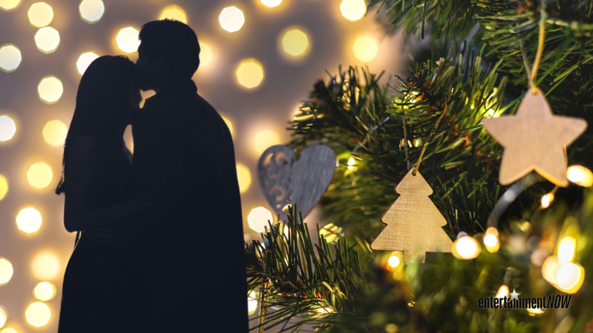 A couple in love at Christmas.