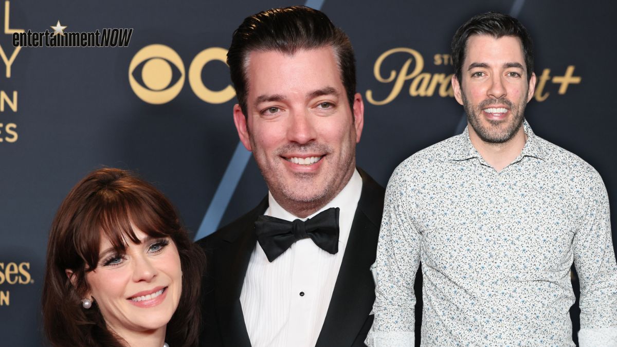 Zooey Deschanel, Jonathan Scott, Drew Scott.