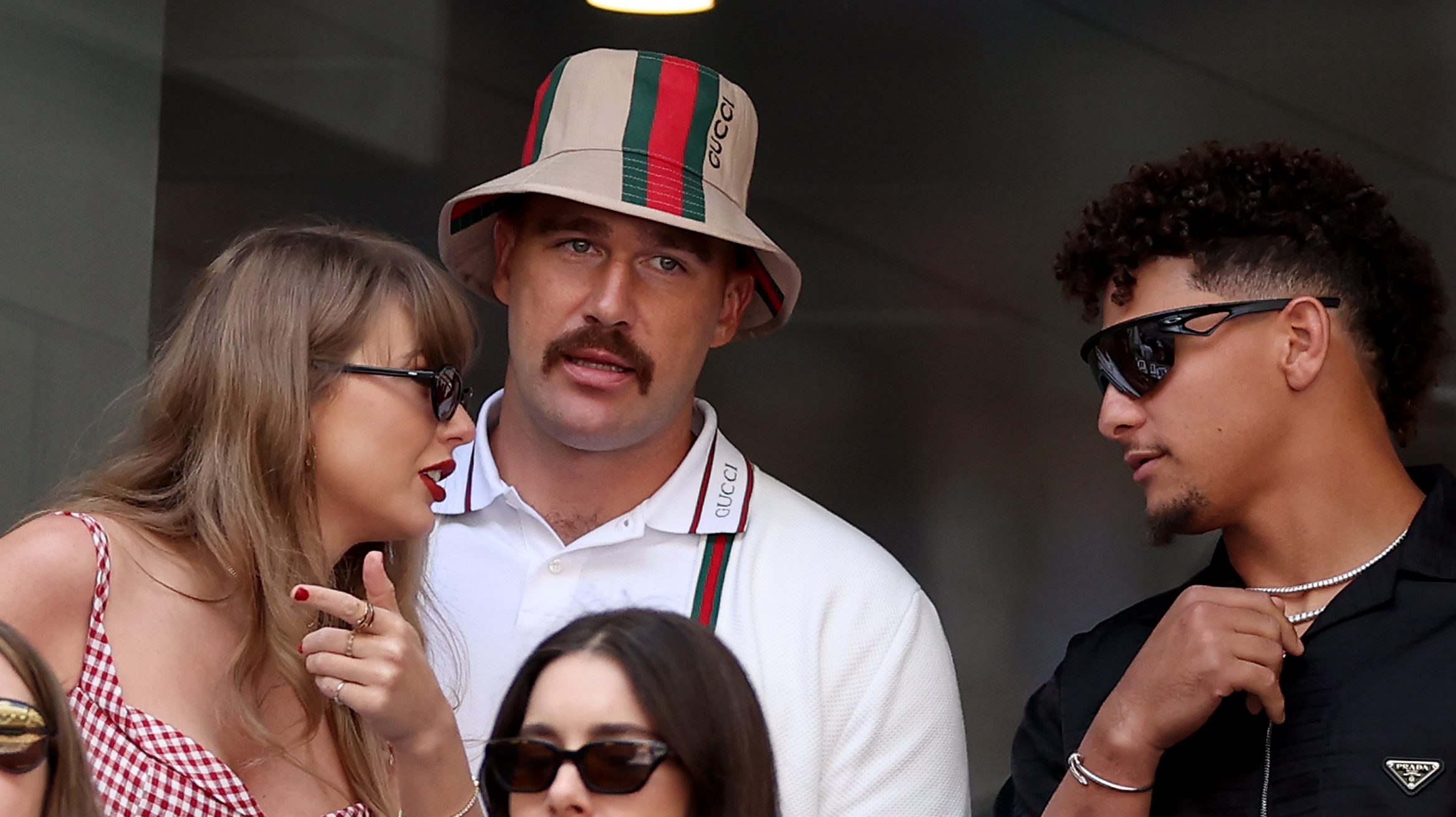 Taylor Swift and Travis Kelce and Patrick Mahomes