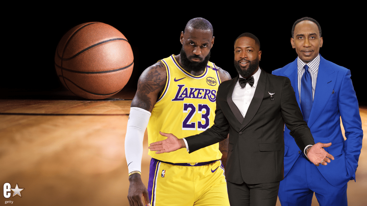 Dwayne Wade, LeBron James, and Stephen A Smith