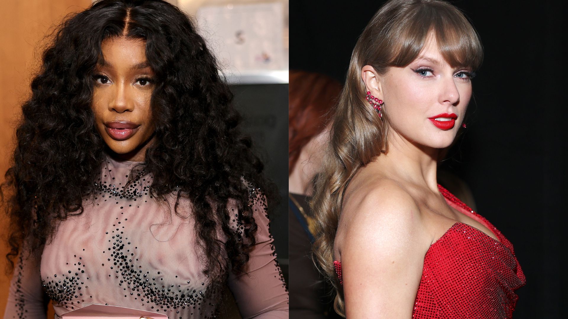 Collage of SZA and Taylor Swift
