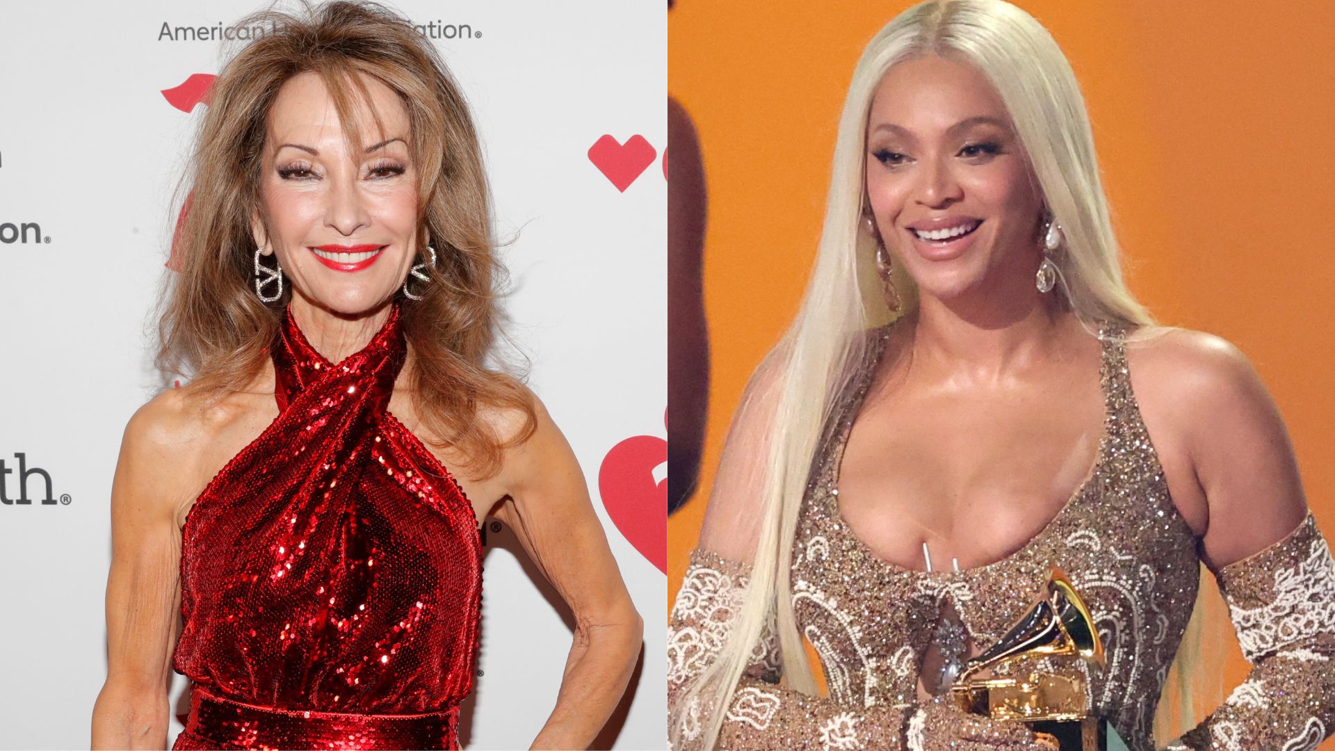 Side by side collage of Susan Lucci and Beyoncé