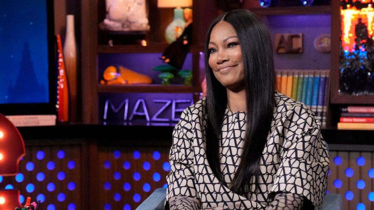 Former RHOBH star Garcelle Beauvais smiles during an appearance on WWHL