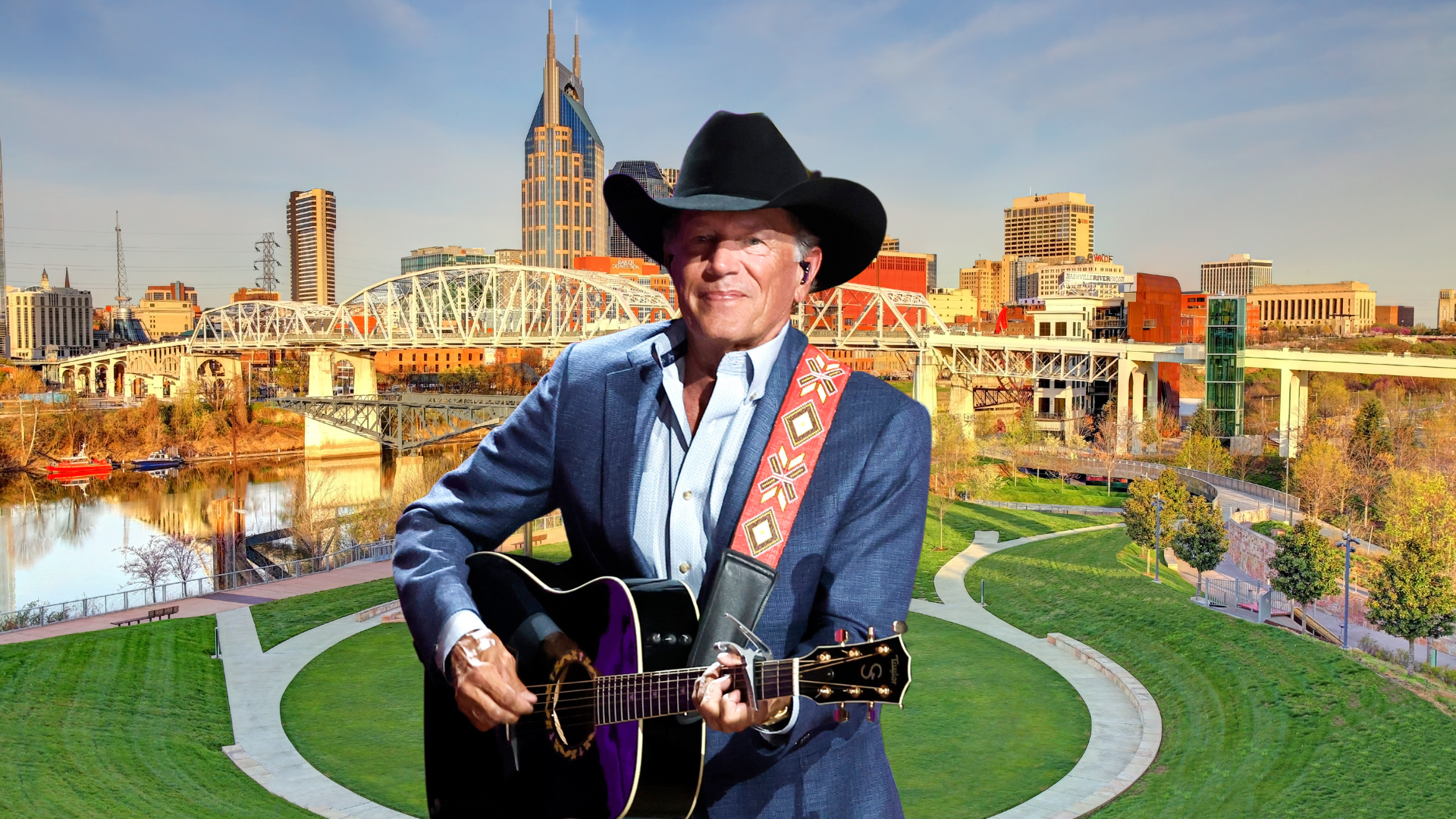 George Strait playing guitar