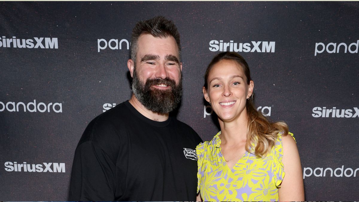 Jason Kelce and Kylie Kelce attend Chris Stapleton's Performance Live From The Fillmore New Orleans for SiriusXM and Pandora on February 06, 2025