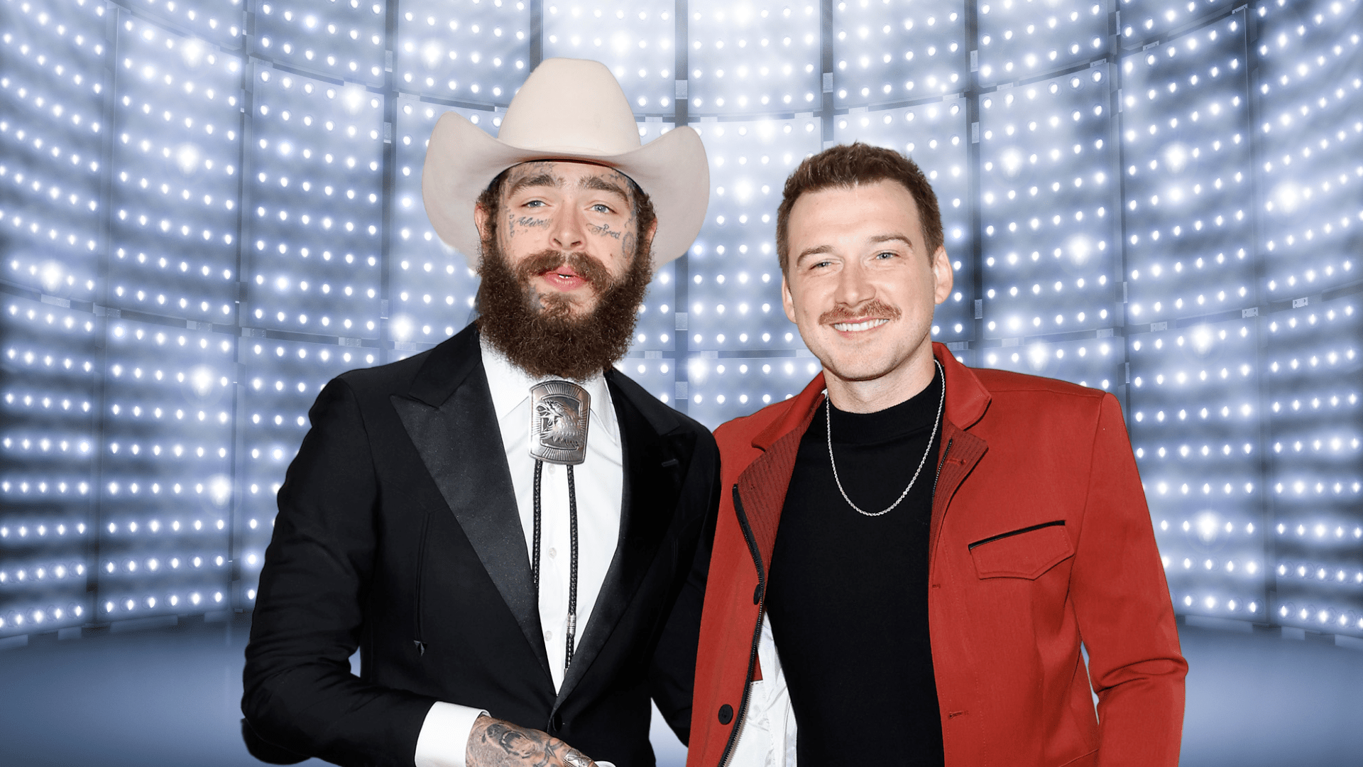 Morgan Wallen and Post Malone posing together