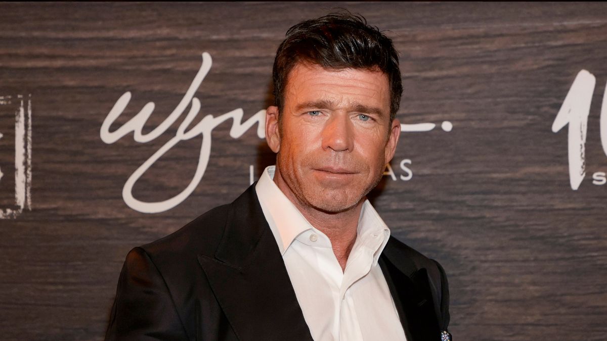 Taylor Sheridan attends the world premiere of "1883" at Encore Beach Club at Wynn Las Vegas