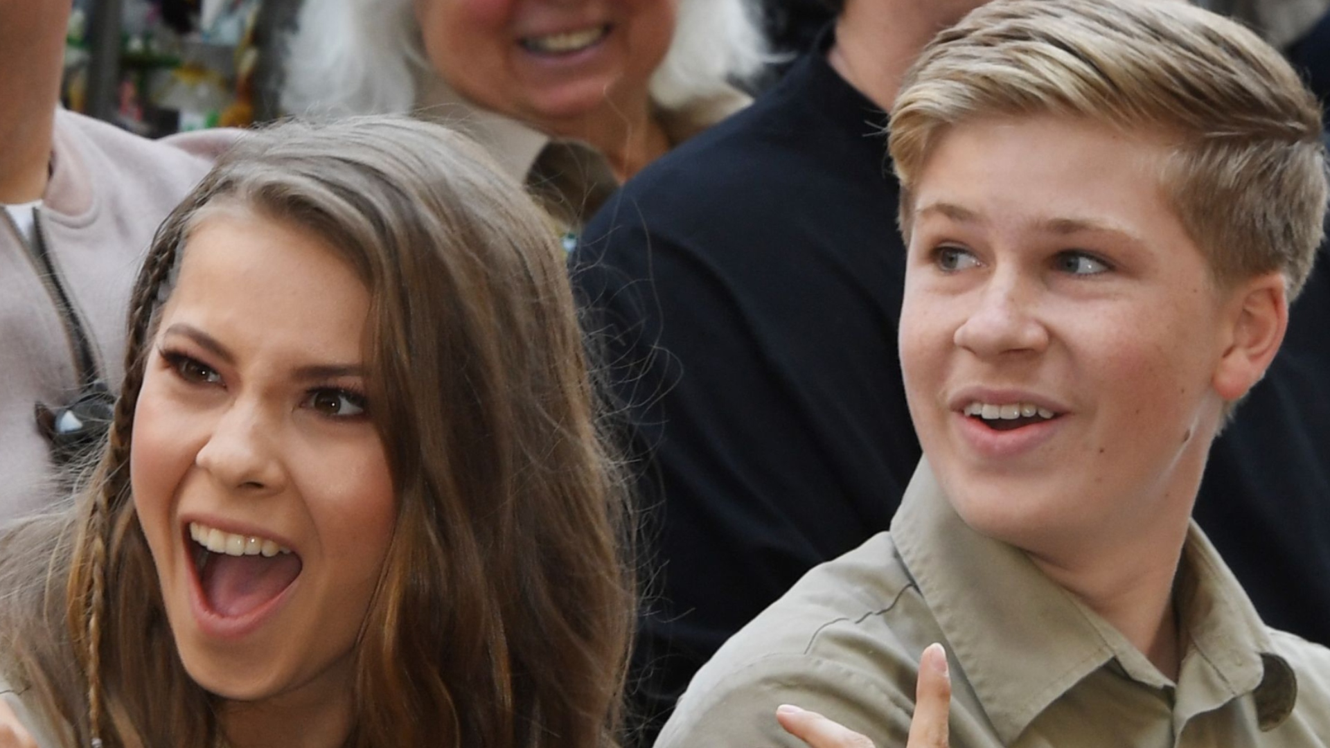 Bindi and Robert Irwin smiling