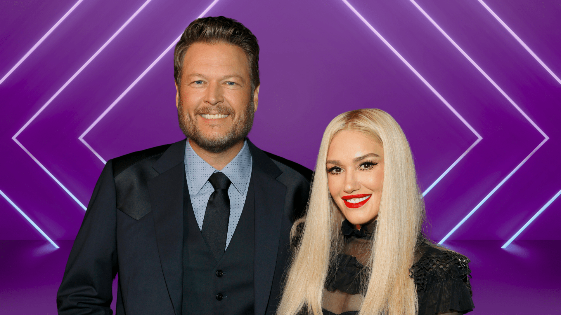 Blake Shelton & Gwen Stefani posing