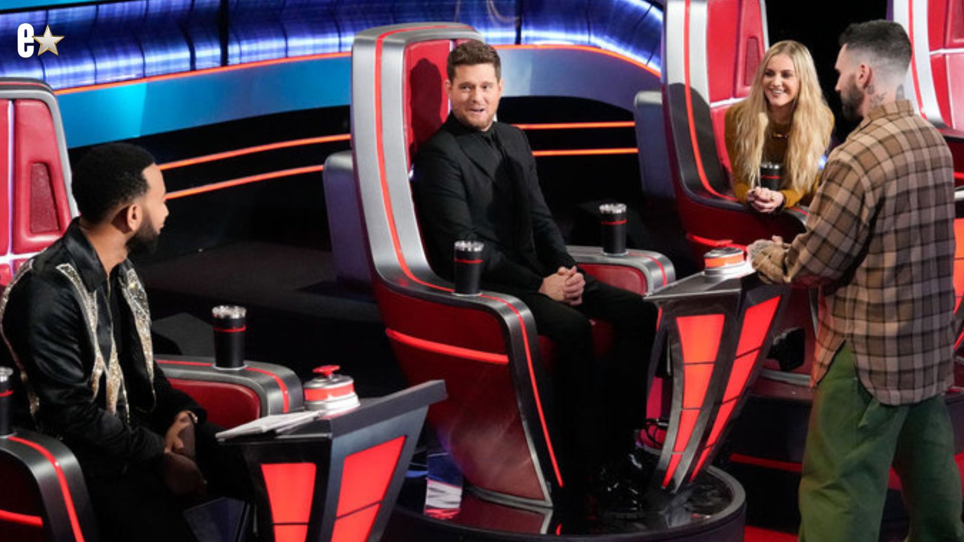 John Legend, Adam Levine, Michael Bublé, and Kelsea Ballerini