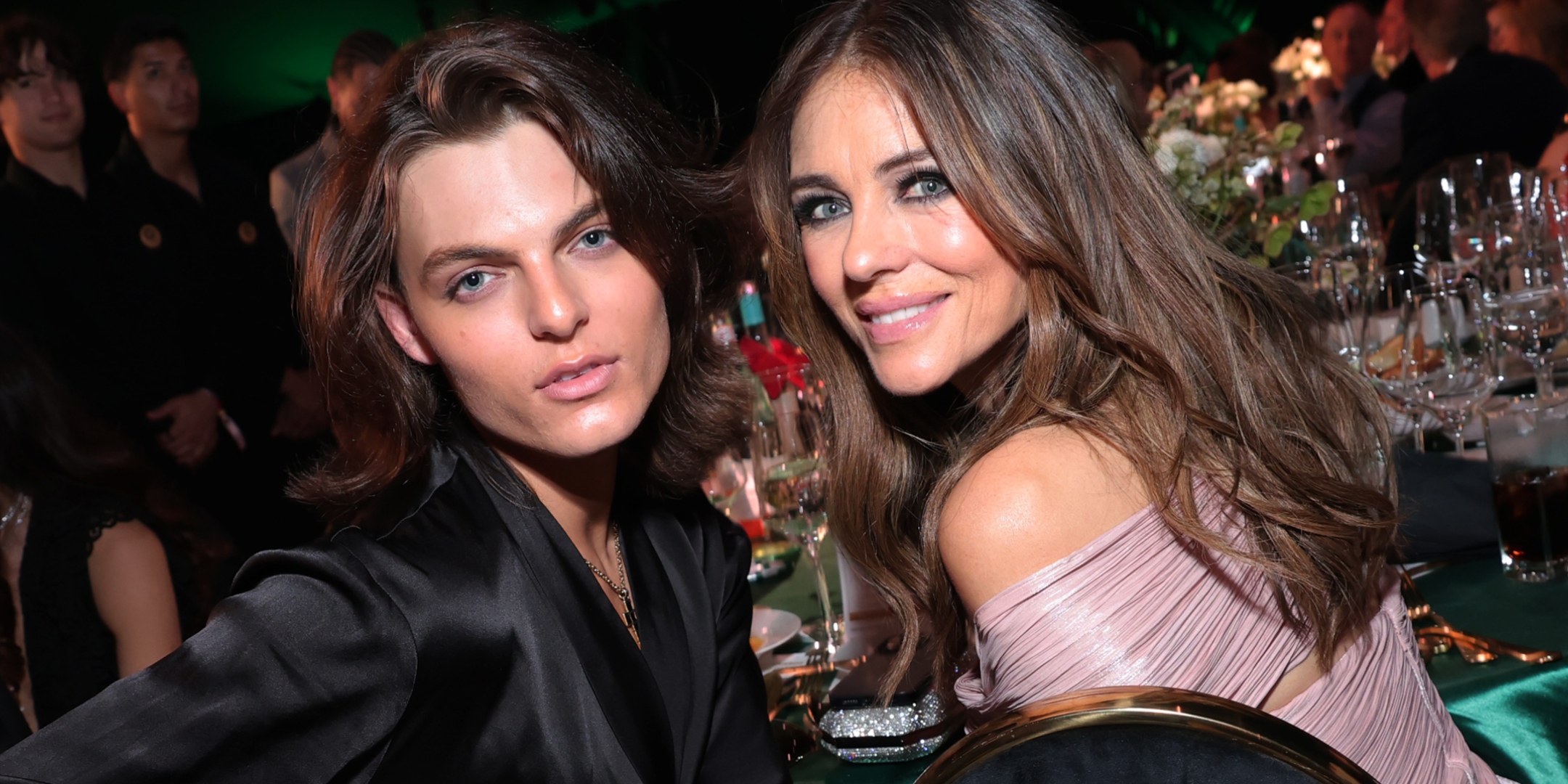 Elizabeth Hurley and Damian Hurley pose for photo