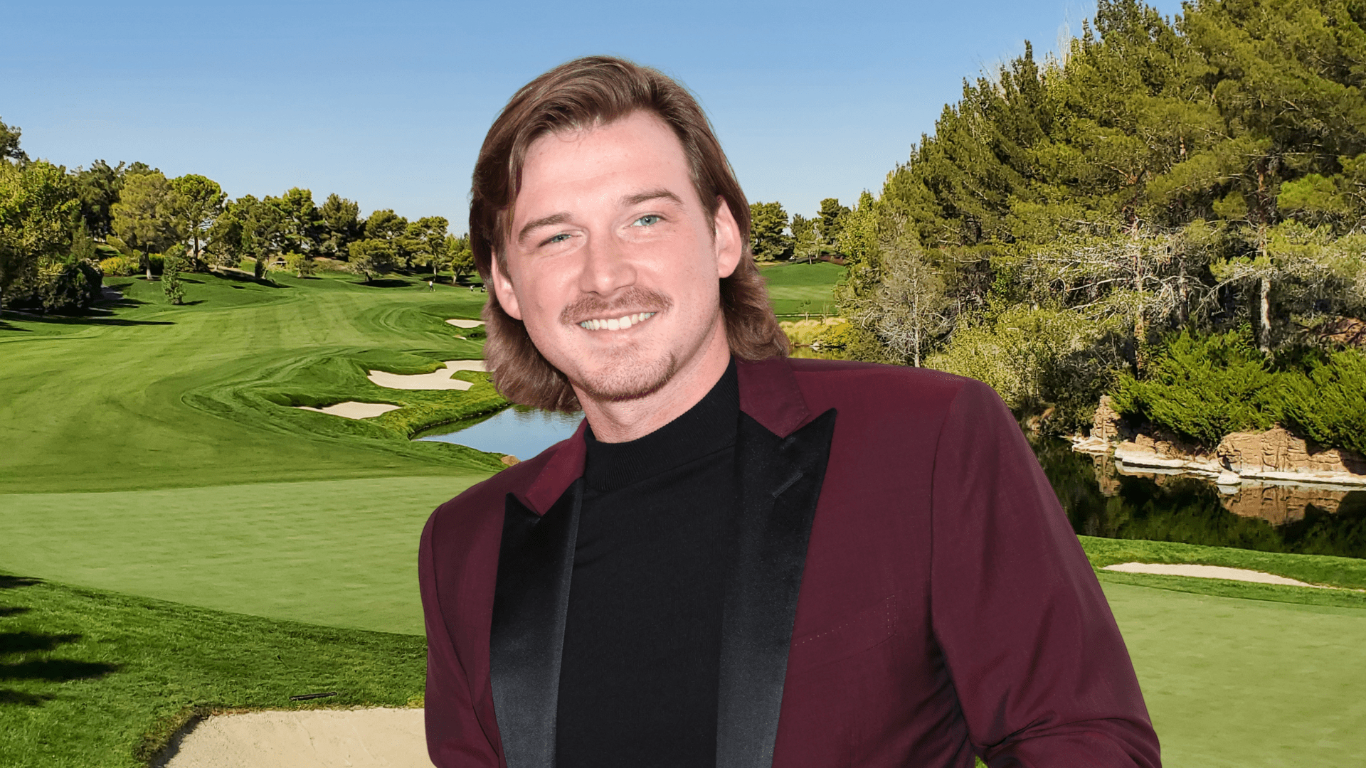 Morgan Wallen posing on a golf course