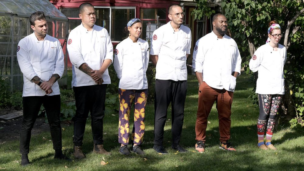 Top Chef Final 6 (Massimo Piedimonte, Shuai Wang, Lana Lagomarsini, César Murillo, Tristen Epps, and Bailey Sullivan)