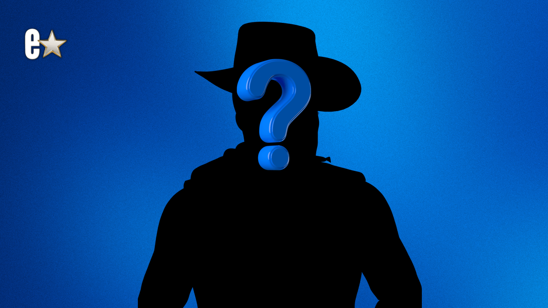 A silhouette of a man in a cowboy hat