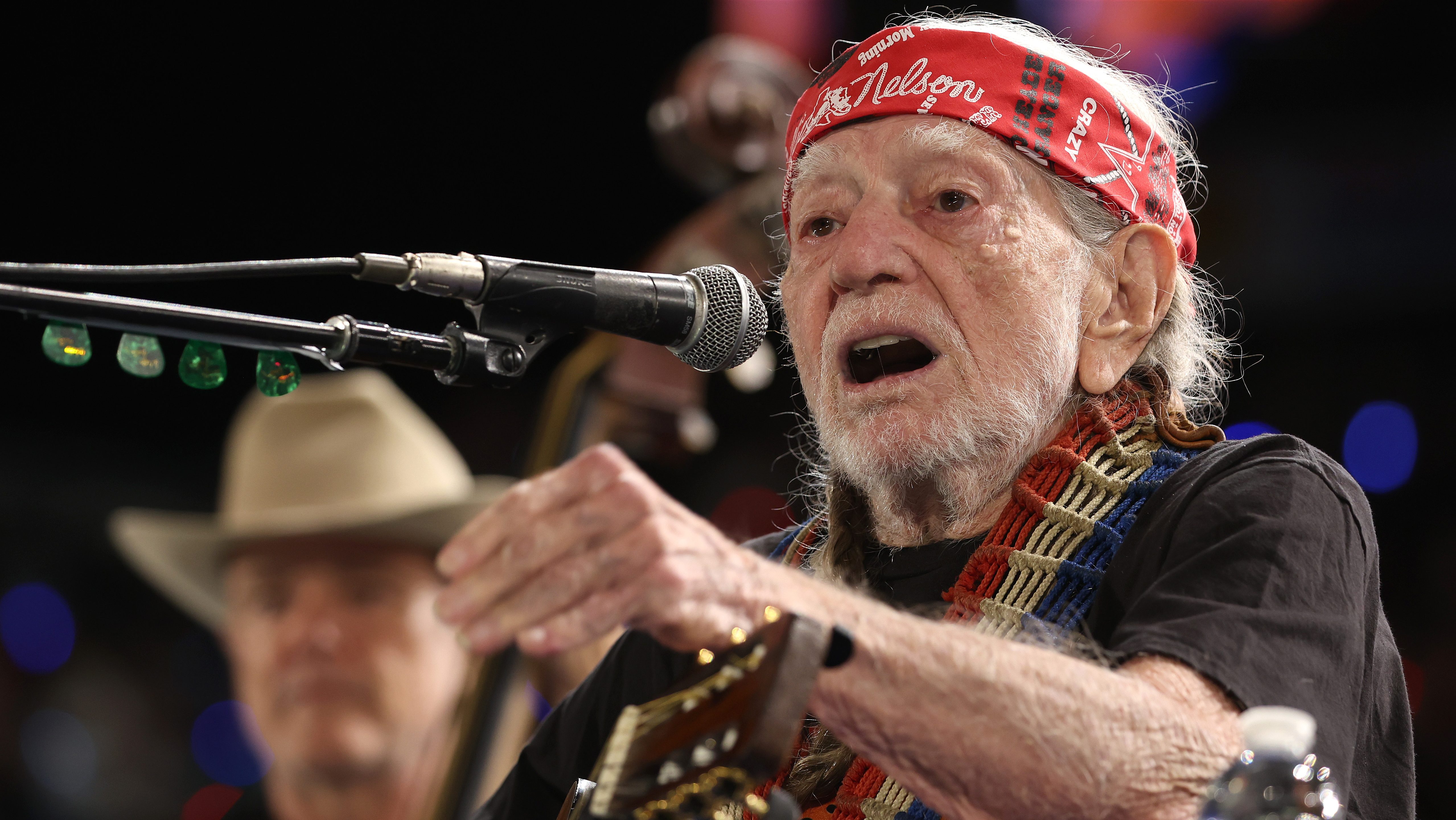 Willie Nelson performs at Kamala Harris campaign rally in 2024