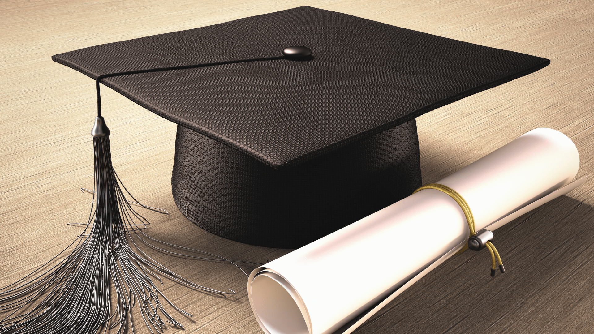 A graduation cap and a degree