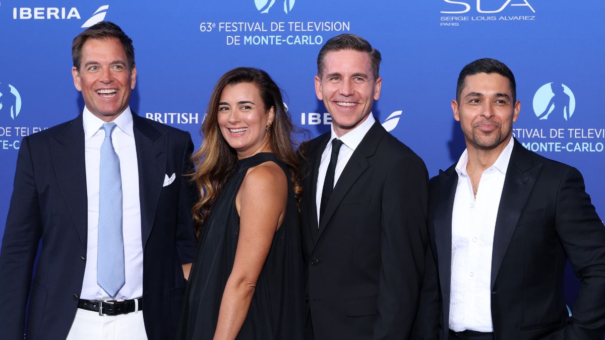 Michael Weatherly, Cote de Pablo, Brian Dietzen and Wilmer Valderrama attend the Opening Ceremony during the 63rd Monte-Carlo Television Festival