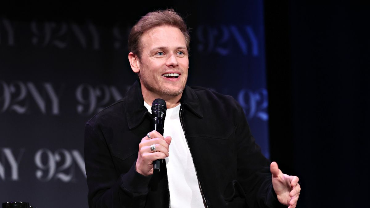 Sam Heughan speaks on stage during Sam Heughan in Conversation with Josh Horowitz at 92NY on January 15, 2025
