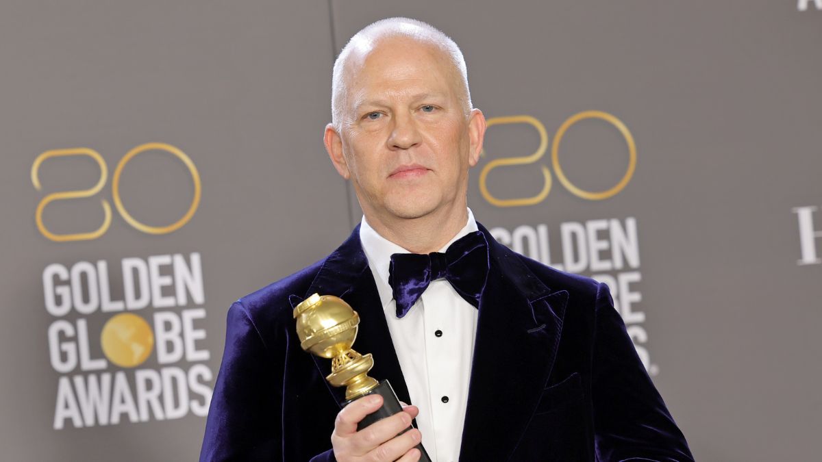 Ryan Murphy poses with the Carol Burnett Award in the press room during the 80th Annual Golden Globe Awards at The Beverly Hilton on January 10, 2023