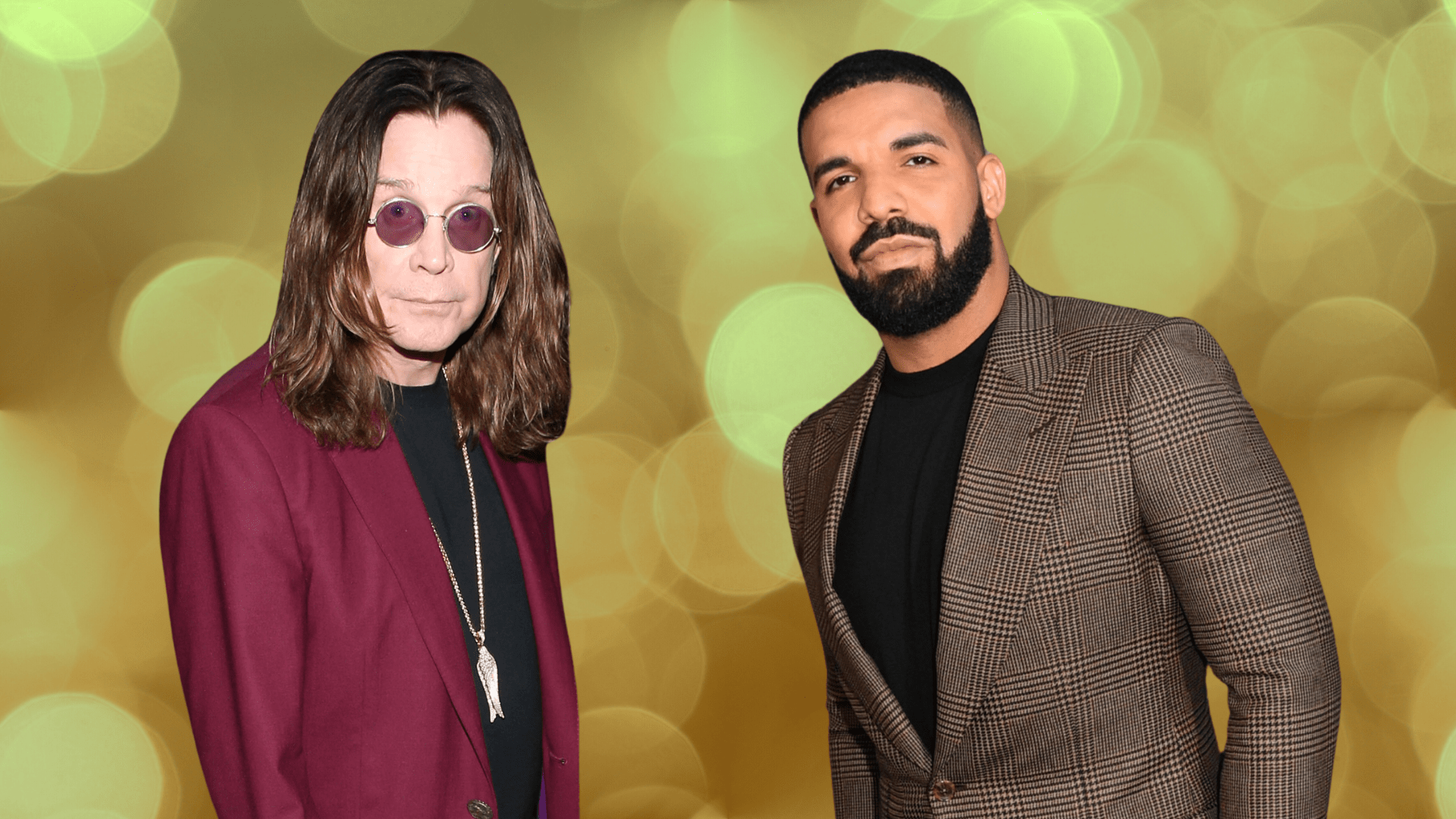 Ozzy Osbourne and Drake posing for a photo