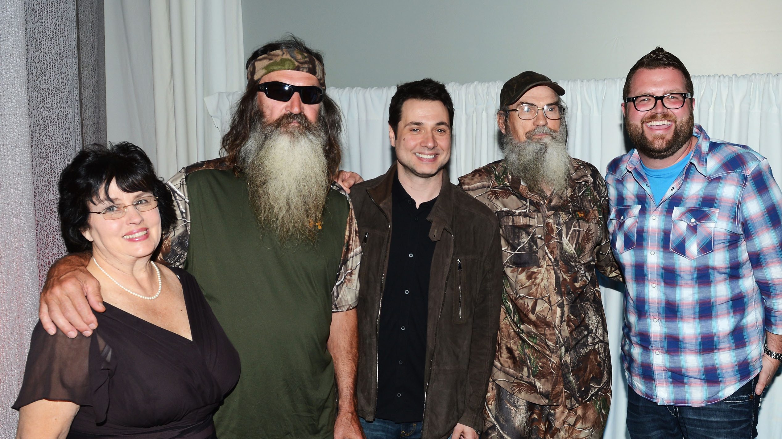 Miss Kay Robertson, Phil Robertson, Adam Ferrara, Si Robertson, and Rutledge Wood