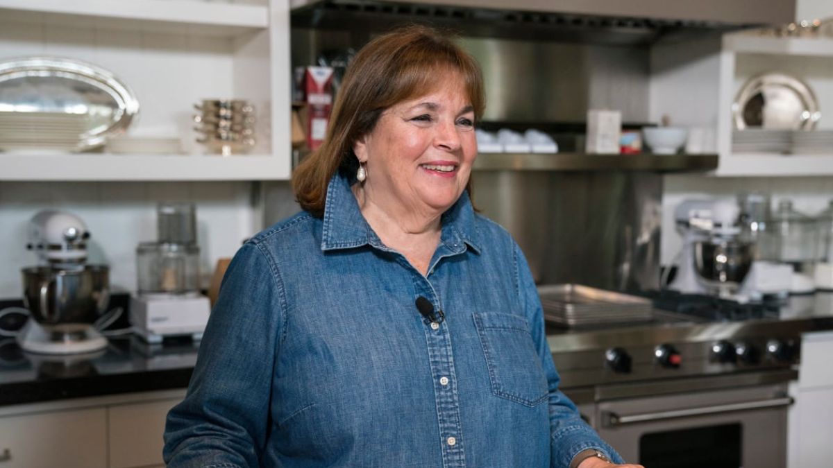 Ina Garten smiles while filming The Barefoot Contessa