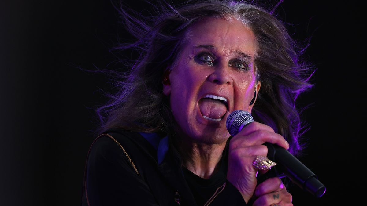 Ozzy Osbourne performs during half-time of the NFL game between the Los Angeles Rams and the Buffalo Bills at SoFi Stadium on September 08, 2022
