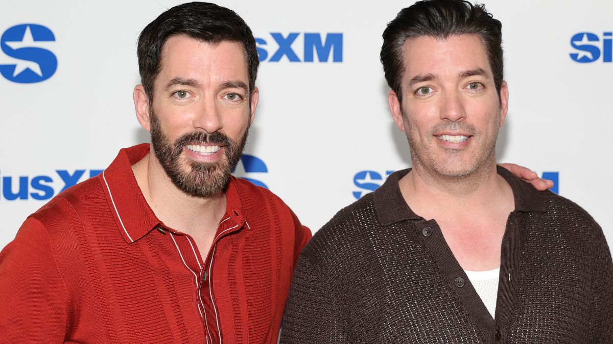 Property Brothers Drew Scott and Jonathan Scott visit SiriusXM Studios on July 09, 2025 in New York City