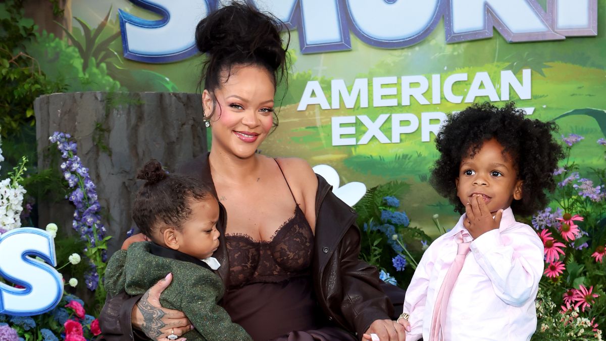 Riot Rose Mayers, Rihanna, and RZA Athelston Mayers attend the Los Angeles Premiere of Paramount Pictures “Smurfs” at Paramount Pictures Studios on July 13, 2025