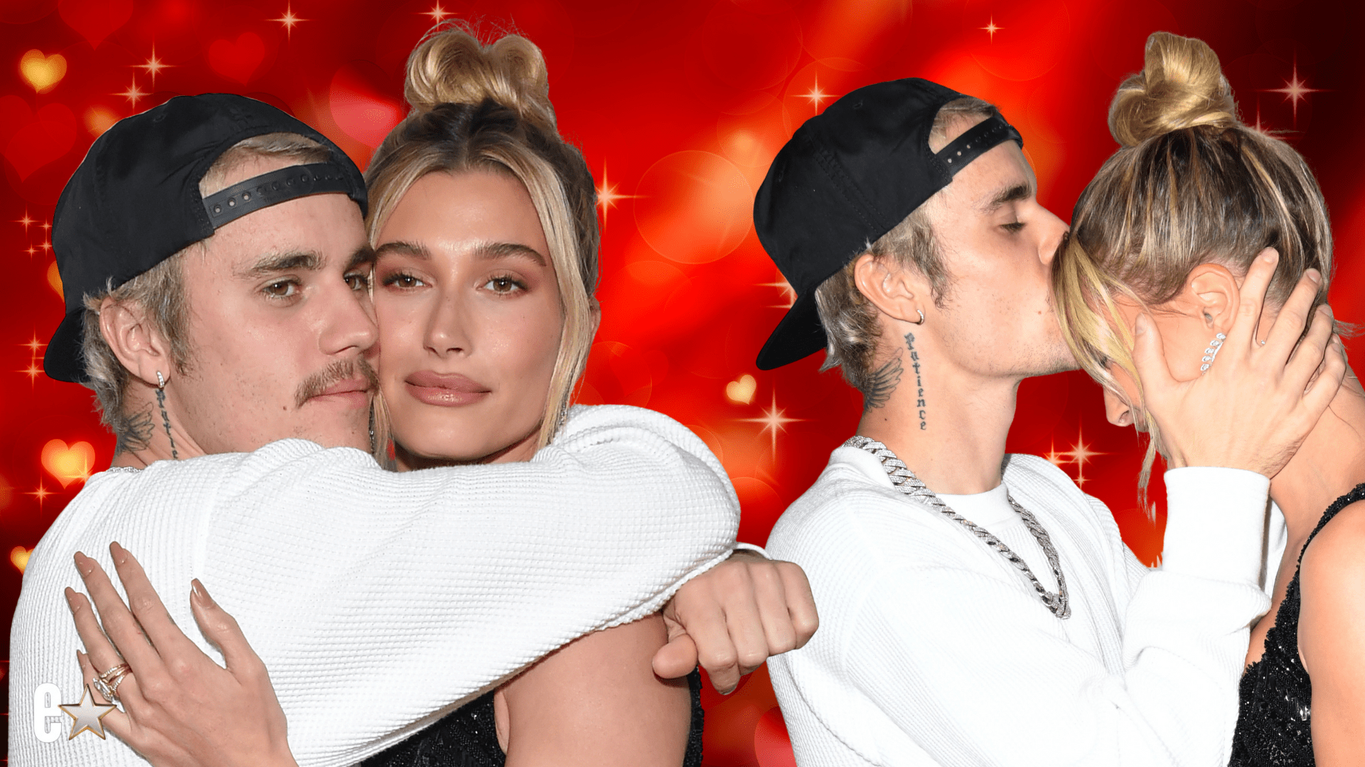Justin and Hailey Bieber kissing