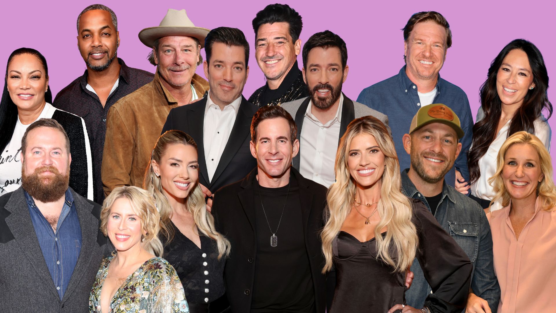 Egypt Sherrod, Mike Jackson, Ty Pennington, Jonathan Scott, Jonathan Knight, Drew Scott, Chip & Joanna Gaines, Ben & Erin Napier, Heather & Tarek El Moussa, Christina Haack, Dave & Jenny Marrs