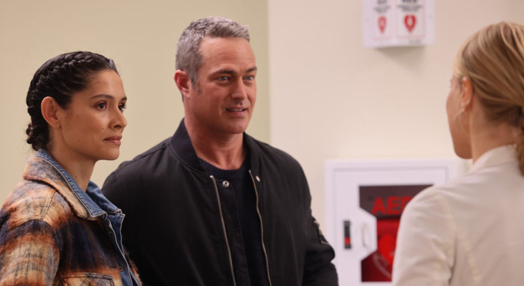 CHICAGO FIRE -- "Cut Me Open" Episode 13020 -- Pictured: (l-r) Miranda Rae Mayo as Stella Kidd, Taylor Kinney as Kelly Severide