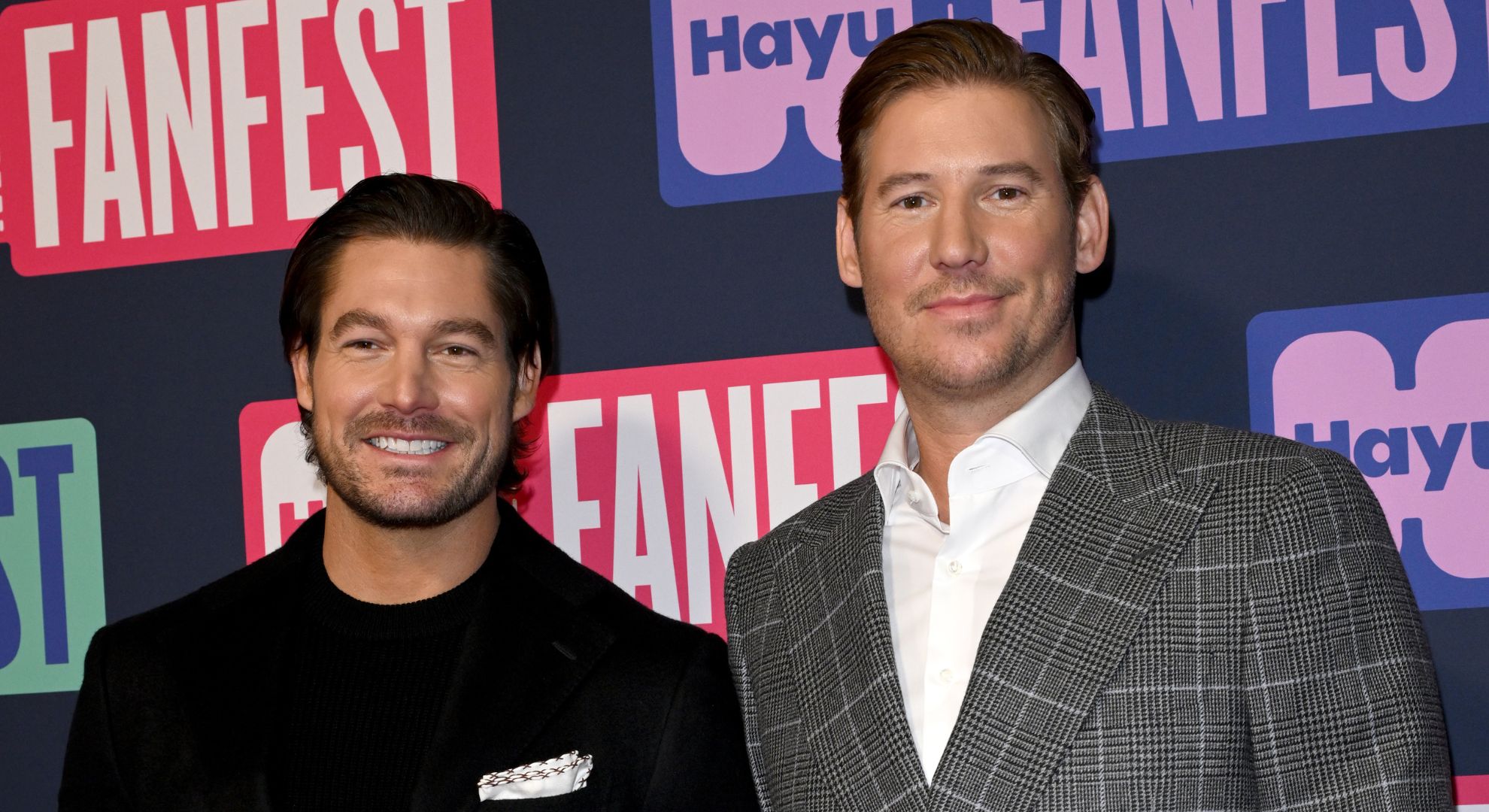 Craig Conover (L) and Austen Kroll attend Hayu FanFest 2024 at Magazine London on October 26, 2024