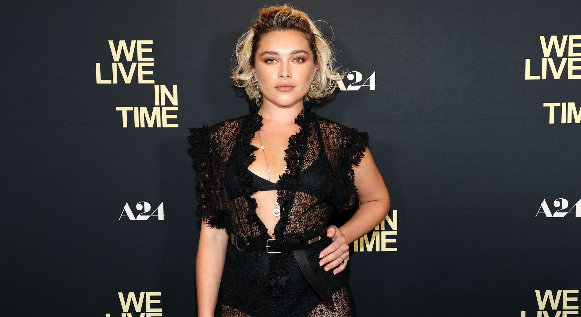 Florence Pugh attends A24's "We Live in Time" New York Screening at Crosby Street Hotel on September 09, 2024 in New York City