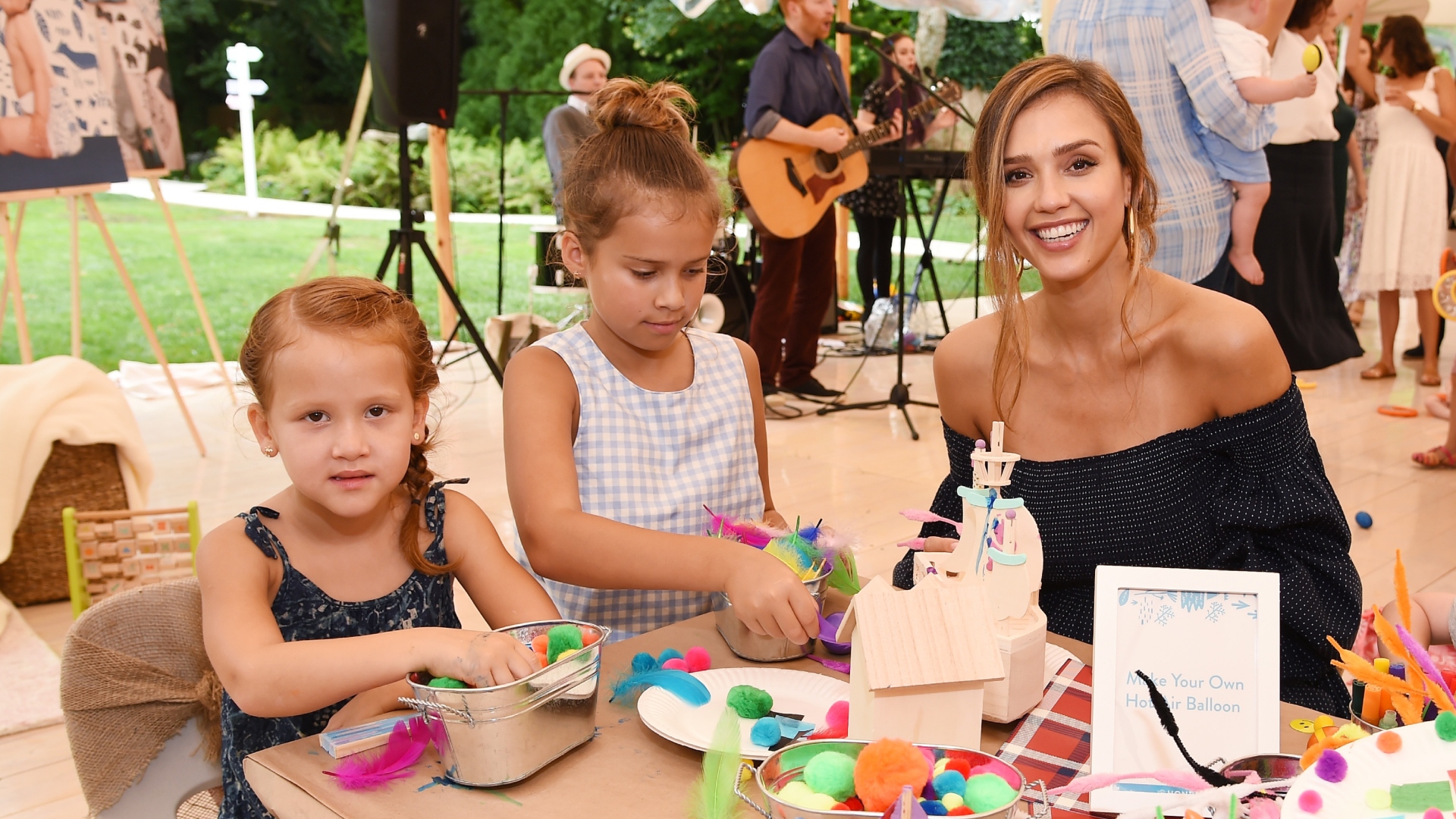 Jessica Alba and daughters attend an event