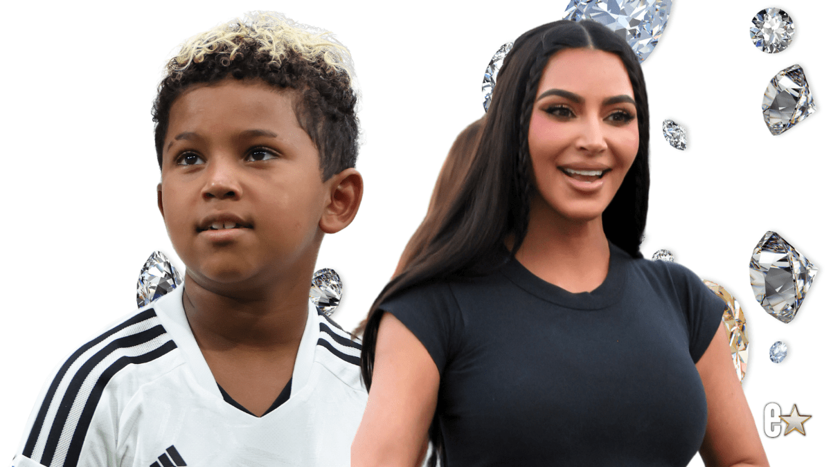 Saint West and Kim Kardashian